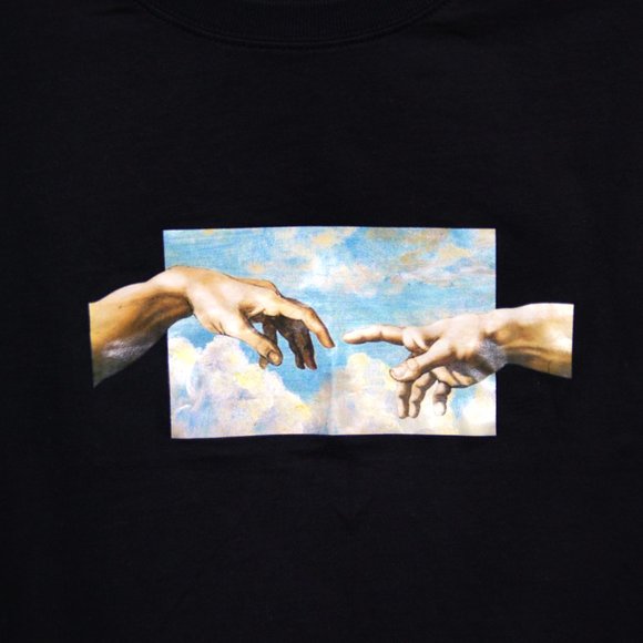 The Creation of Adam Black Zaful Long Sleeve Crew Neck Sweater - Picture 3 of 4